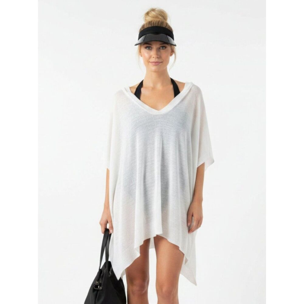 Collection Eighteen White Open Side Tie Swimsuit Cover Up Top OS